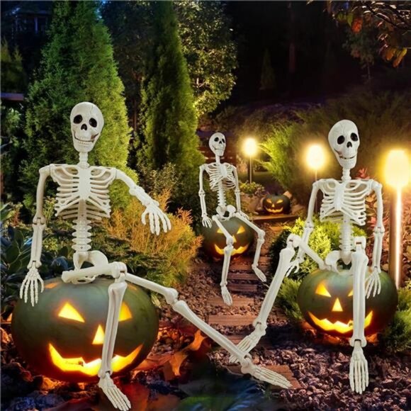 Halloween Skeleton Decorations,36" Posable Human Skeleton Decorations - Picture 6 of 8